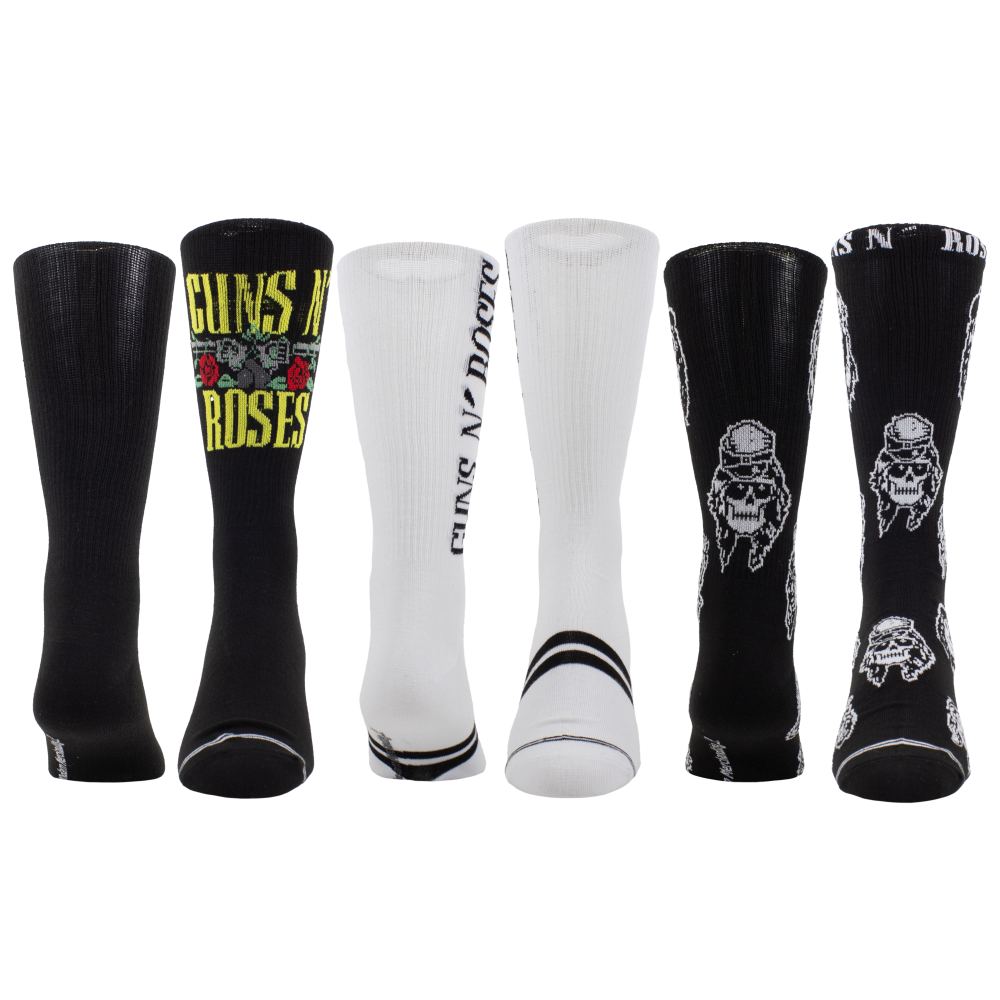 Guns N' Roses - 3 Pack Gift Box Crew Chaussettes - Noir